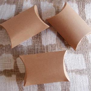 Kraft Paper Pillow Box Favor Boxes - 4" x 3-3/4" x 1-3/16"